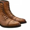 Cognac - Elevator Boots In Full Grain Leather From 2.4 To 4 Inches -Guidomaggi Shop elevator boots 1 6 8