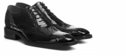 Black Lake - Elevator Dress Shoes In Varnish Leather From 2.4 To 3.1 Inches