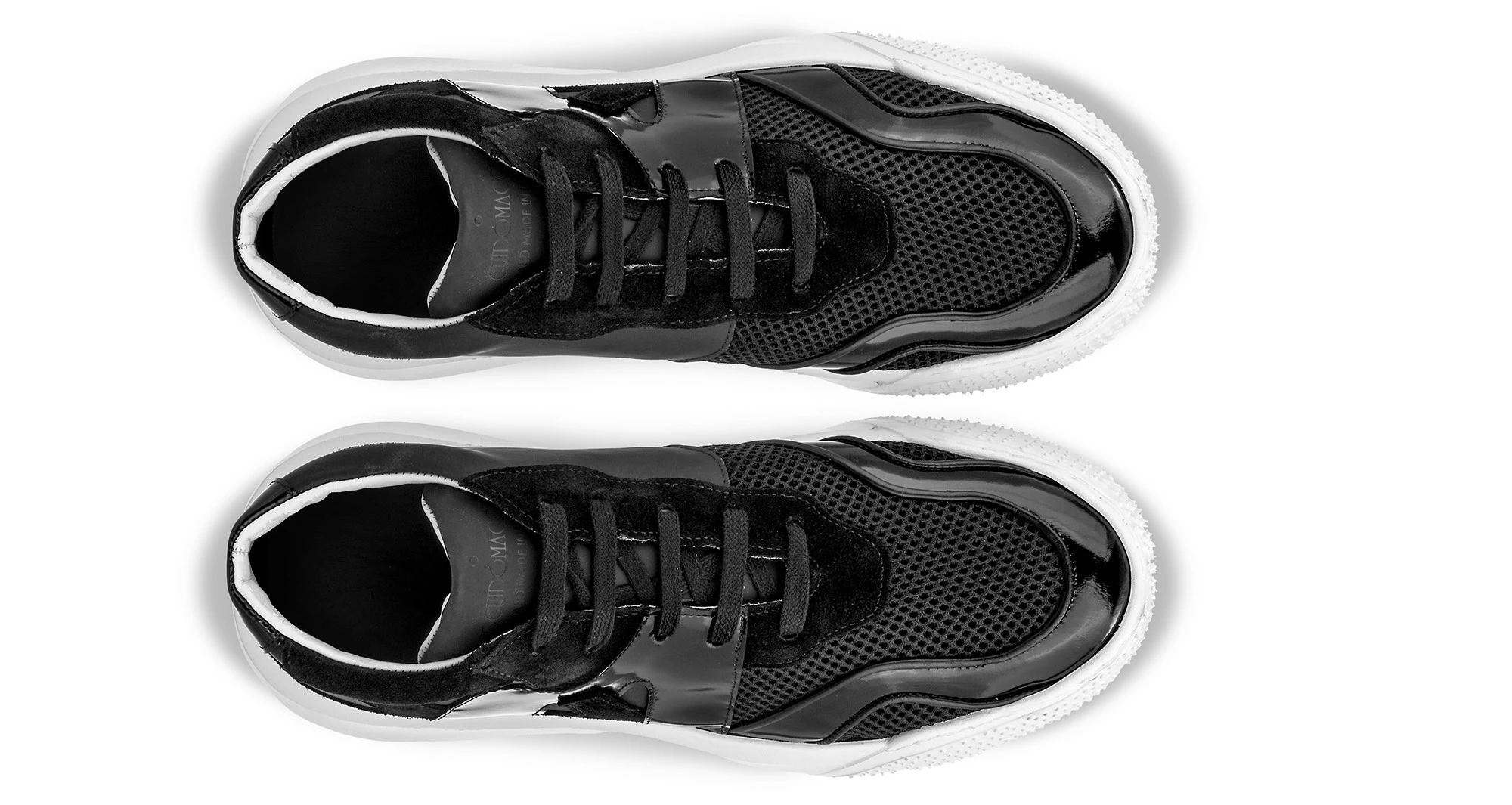 Tyga - Elevator Sneakers In Leather/fabric Mix From 2.4 To 4 Inches 9 Tyga - Elevator Sneakers In Leather/fabric Mix From 2.4 To 4 Inches - Image 7
