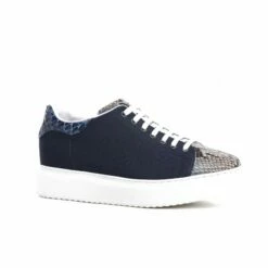 Guadalupa - Elevator Sneakers In Leather/fabric Mix From 2.4 To 3.1 Inches -Guidomaggi Shop lifting shoes 17