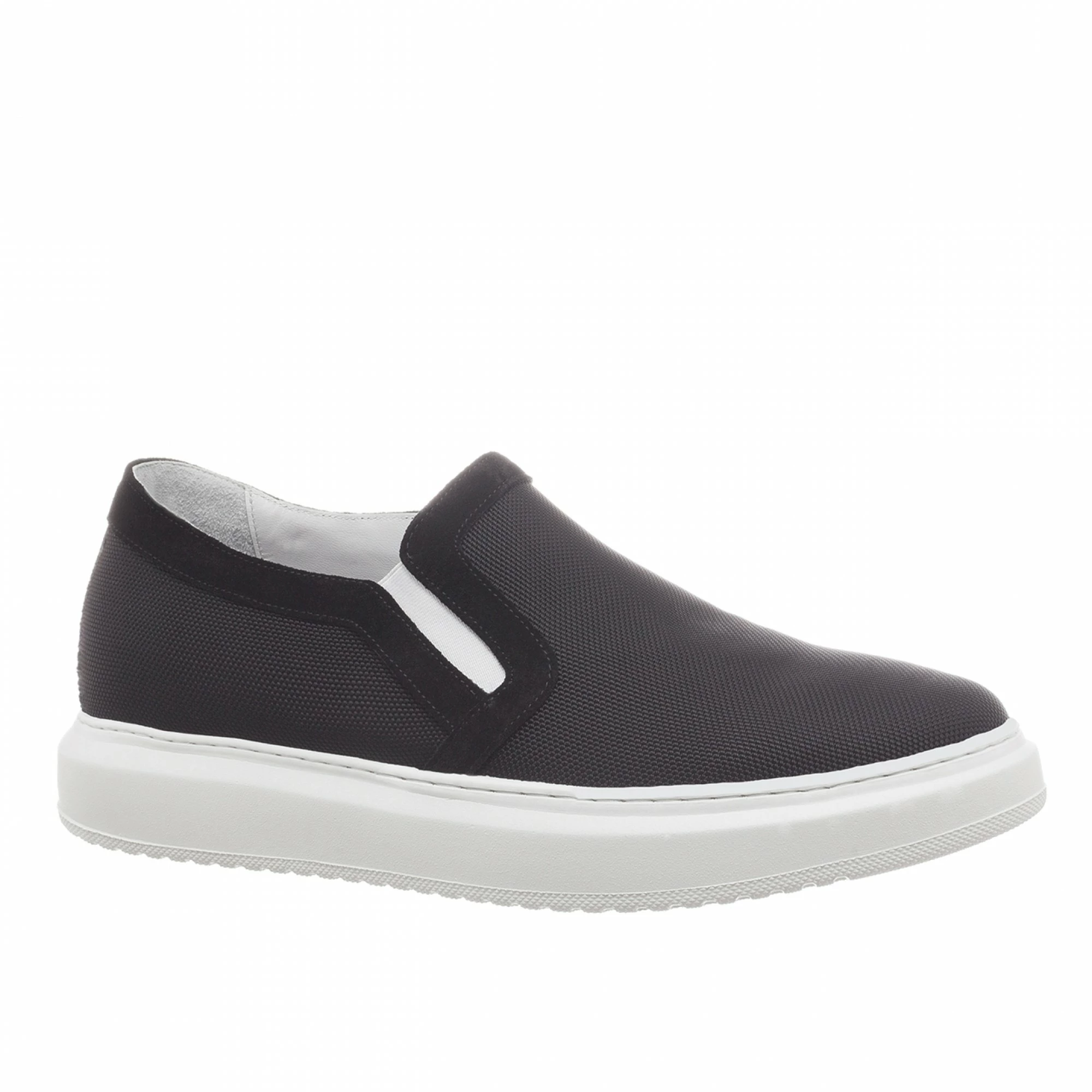 Maho Beach - Elevator Slip-Ons In Leather/fabric Mix Up To 2.4 Inches 3 Maho Beach - Elevator Slip-Ons In Leather/fabric Mix Up To 2.4 Inches