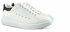 Black Star - Elevator Sneakers In Varnish Leather From 2.4 To 3.1 Inches