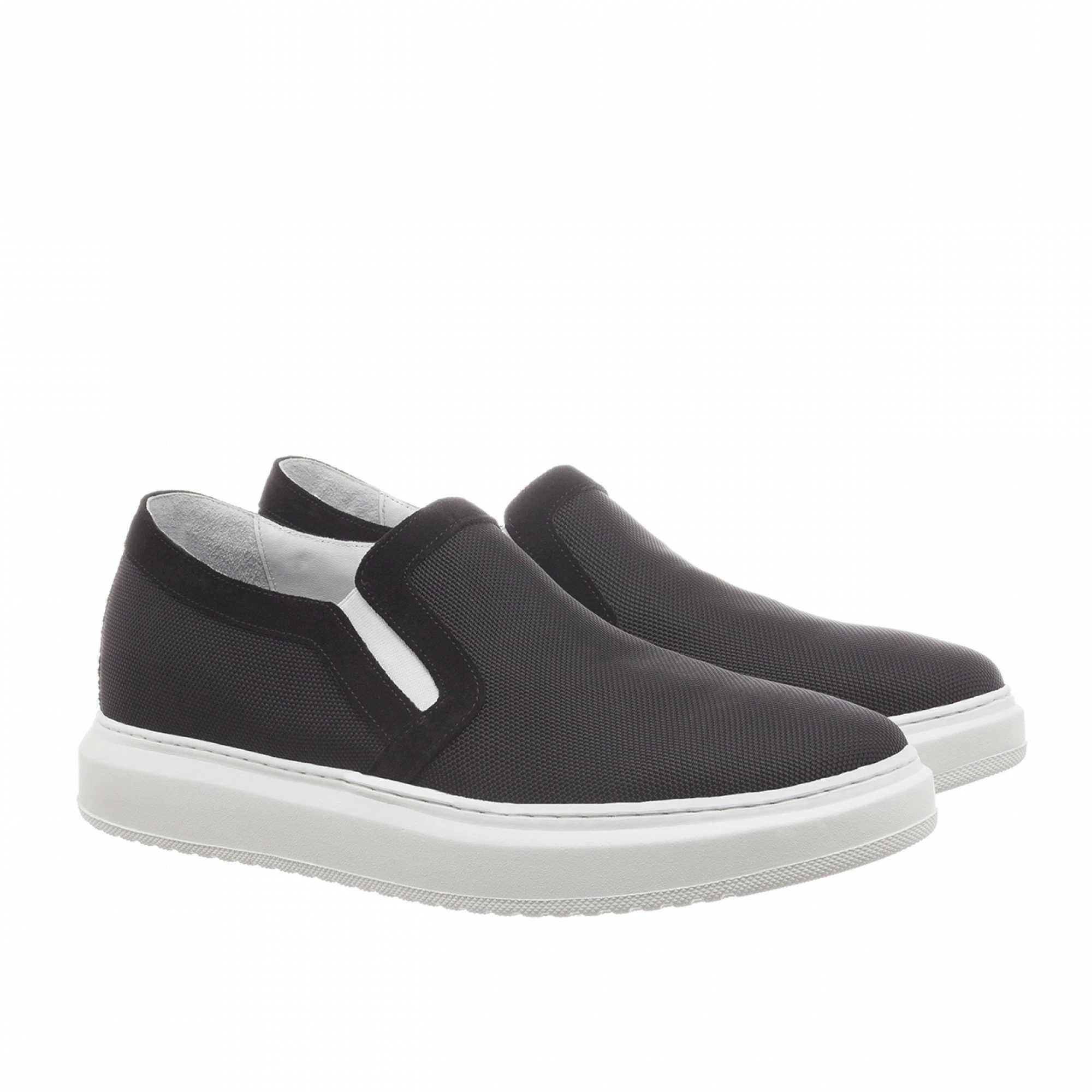 Maho Beach - Elevator Slip-Ons In Leather/fabric Mix Up To 2.4 Inches 6 Maho Beach - Elevator Slip-Ons In Leather/fabric Mix Up To 2.4 Inches - Image 4
